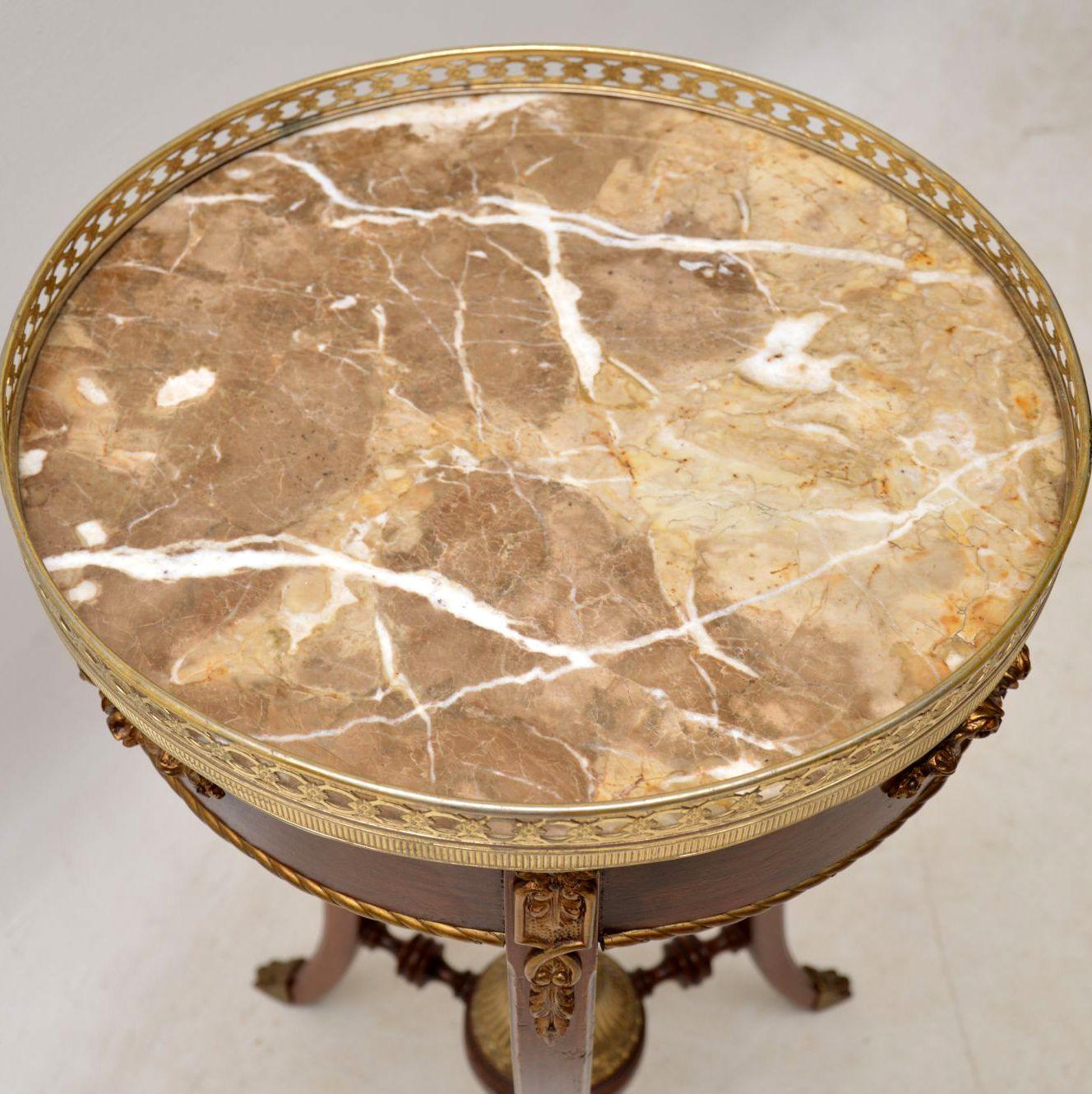 Louis XV Antique French Marble-Top Side Table