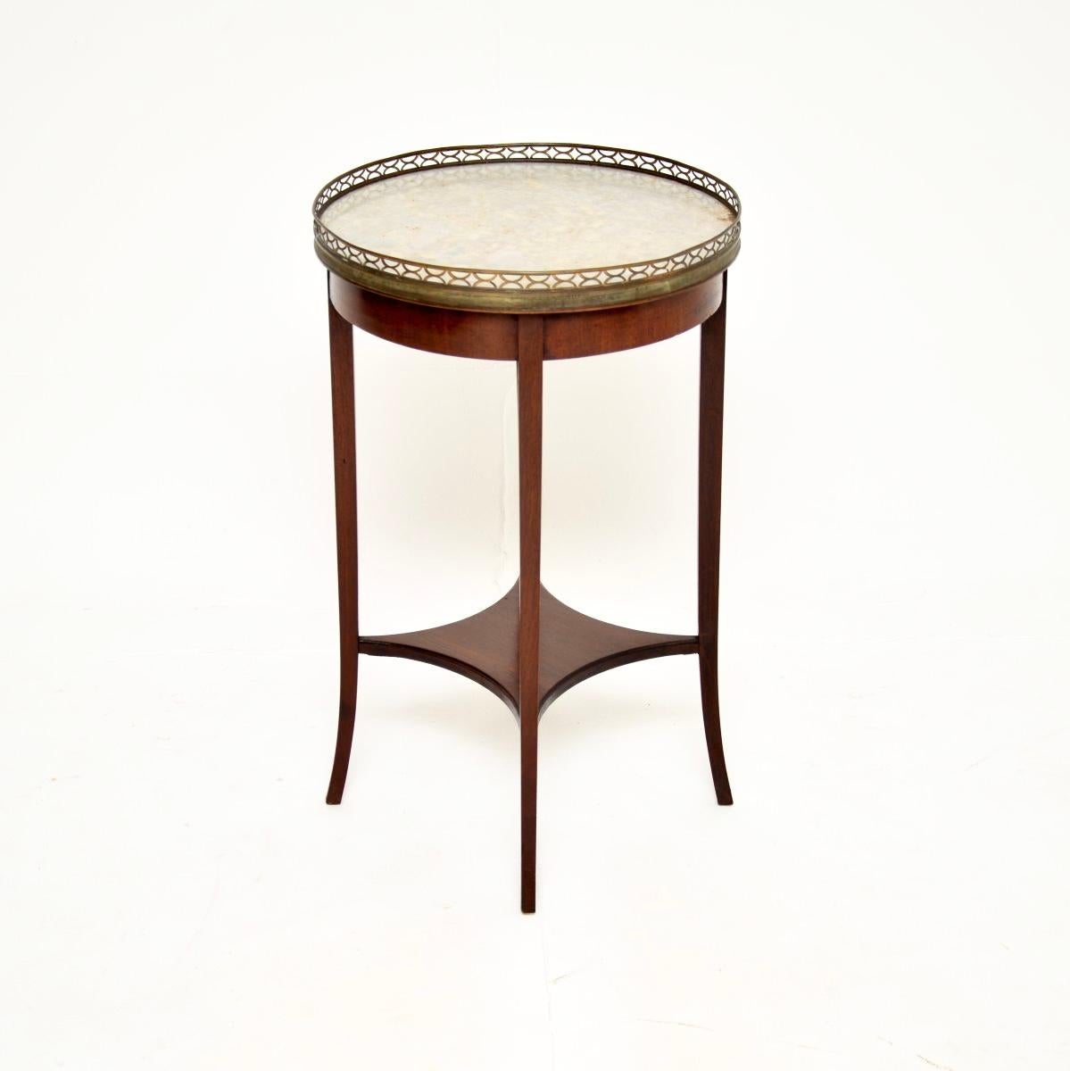 Louis XIV Antique French Marble Top Side Table For Sale