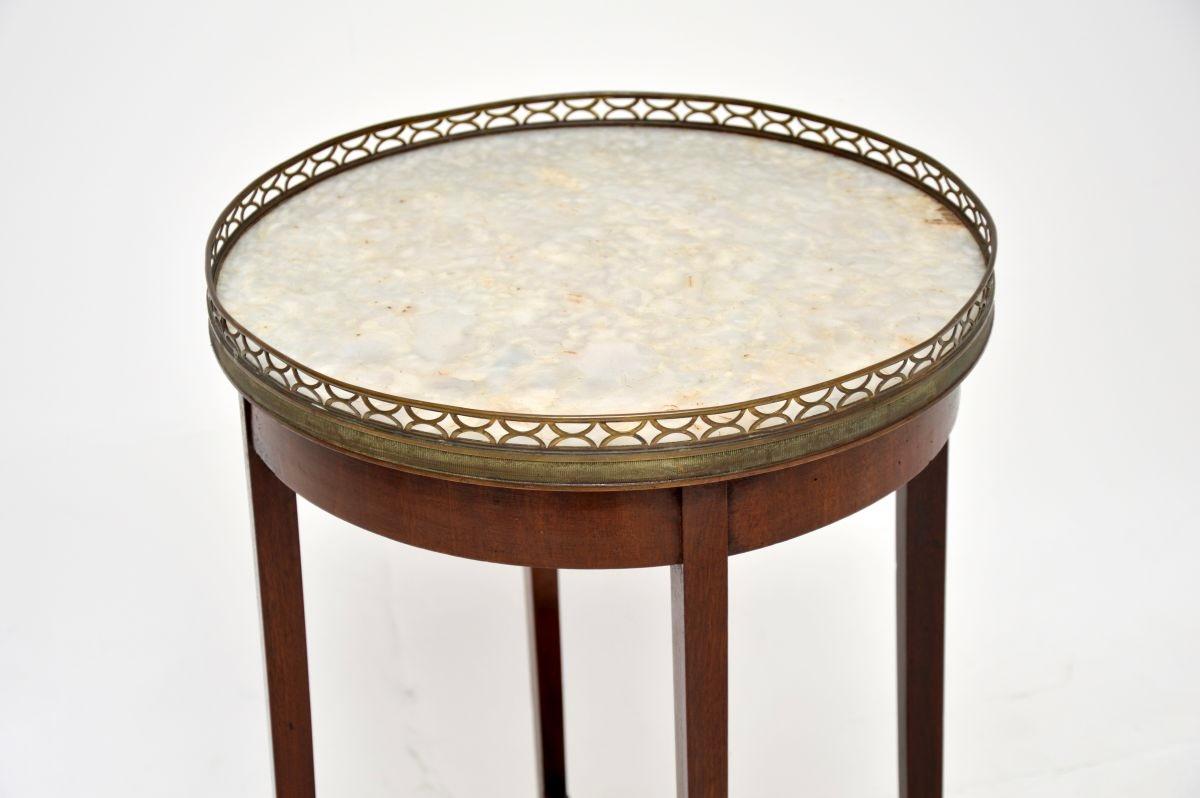 Late 19th Century Antique French Marble Top Side Table For Sale