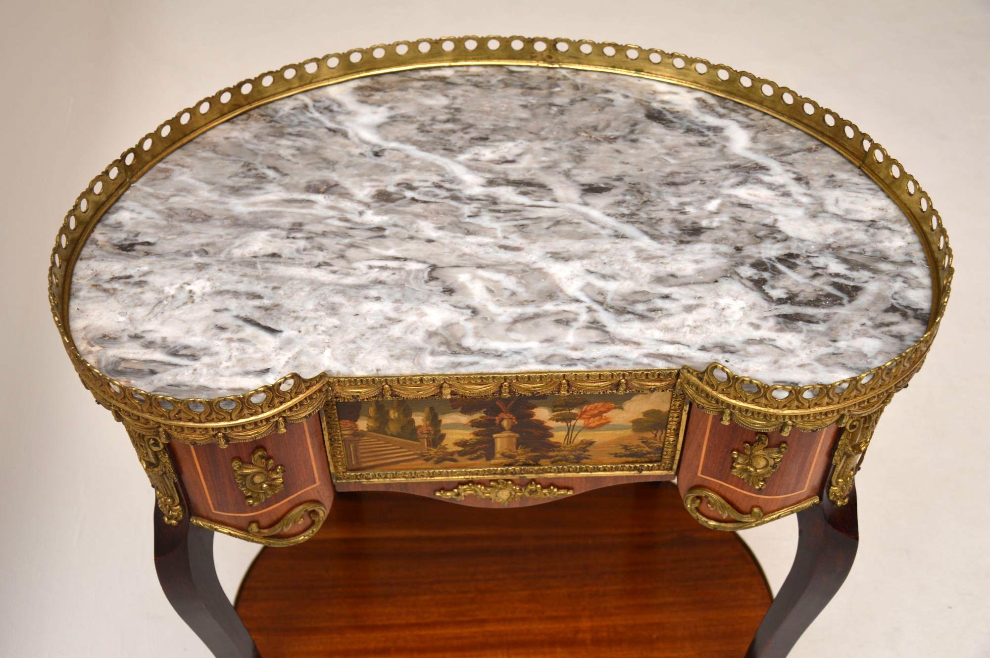 Mid-20th Century Antique French Marble-Top Side Table
