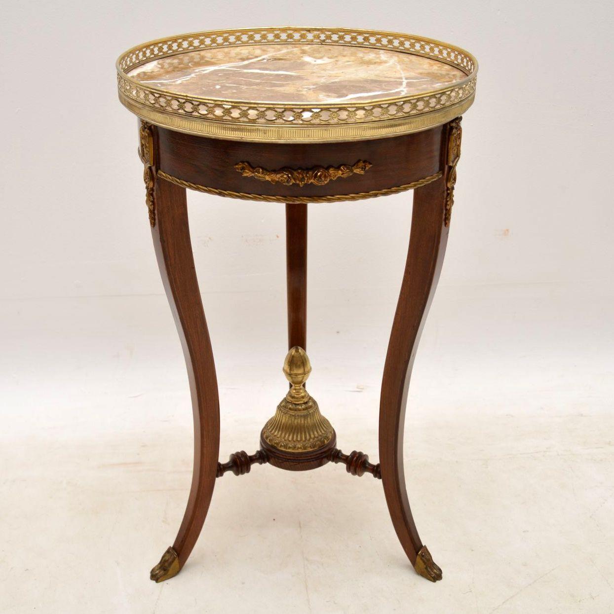 Antique French Marble-Top Side Table 3