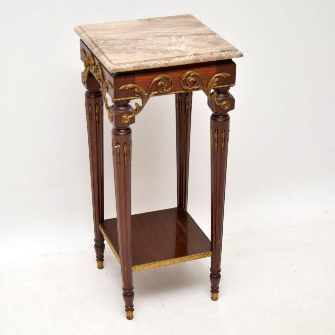 Antique French Marble Top Side Table Stand 2