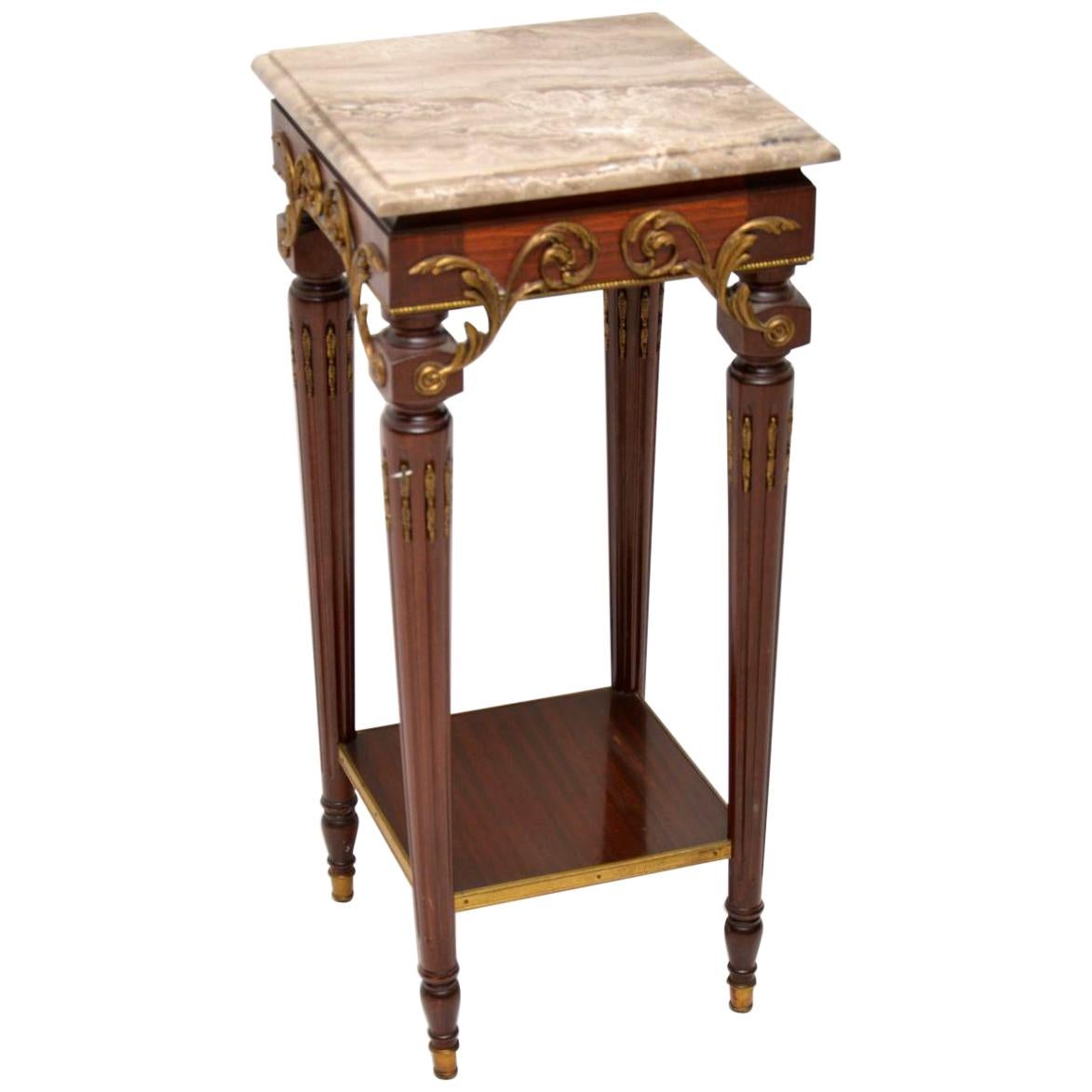 Antique French Marble Top Side Table Stand