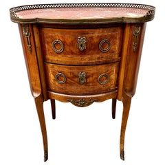 Antique French Marble Top Two Drawer Commode Chest