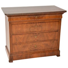Antique French Marble-Top Walnut Commode
