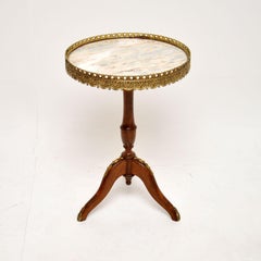 Antique French Marble Top Wine Table