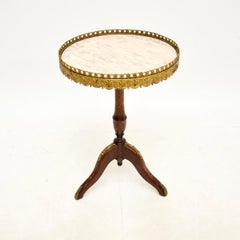Antique French Marble Top Wine Table