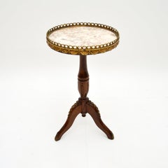 Antique French Marble Top Wine Table