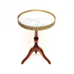 Antique French Marble Top Wine Table