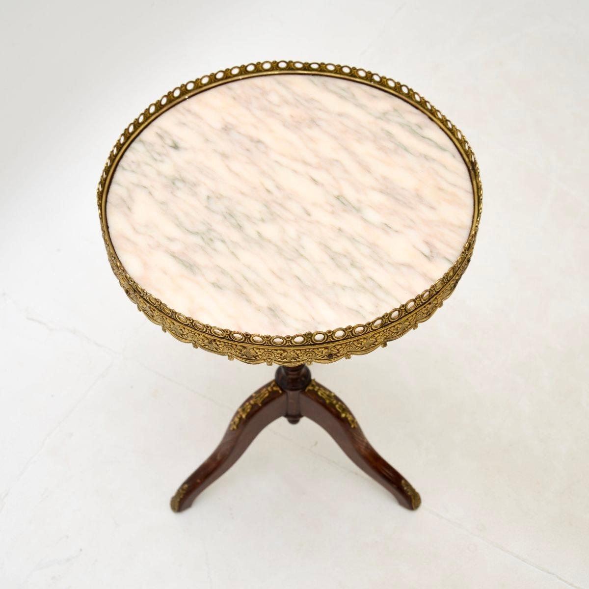 Francese Antique French Tavolo da vino con piano in marmo