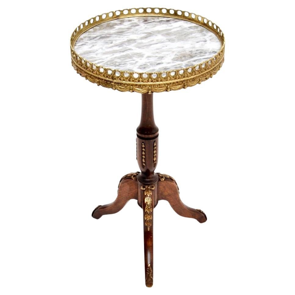 Antique French Marble Top Wine Table For Sale