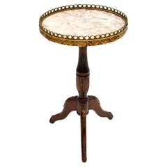 Mesa de Vino con Tapa de Mármol Antique French