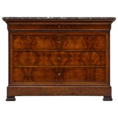 Antique French Marble Topped Louis Philippe Chest