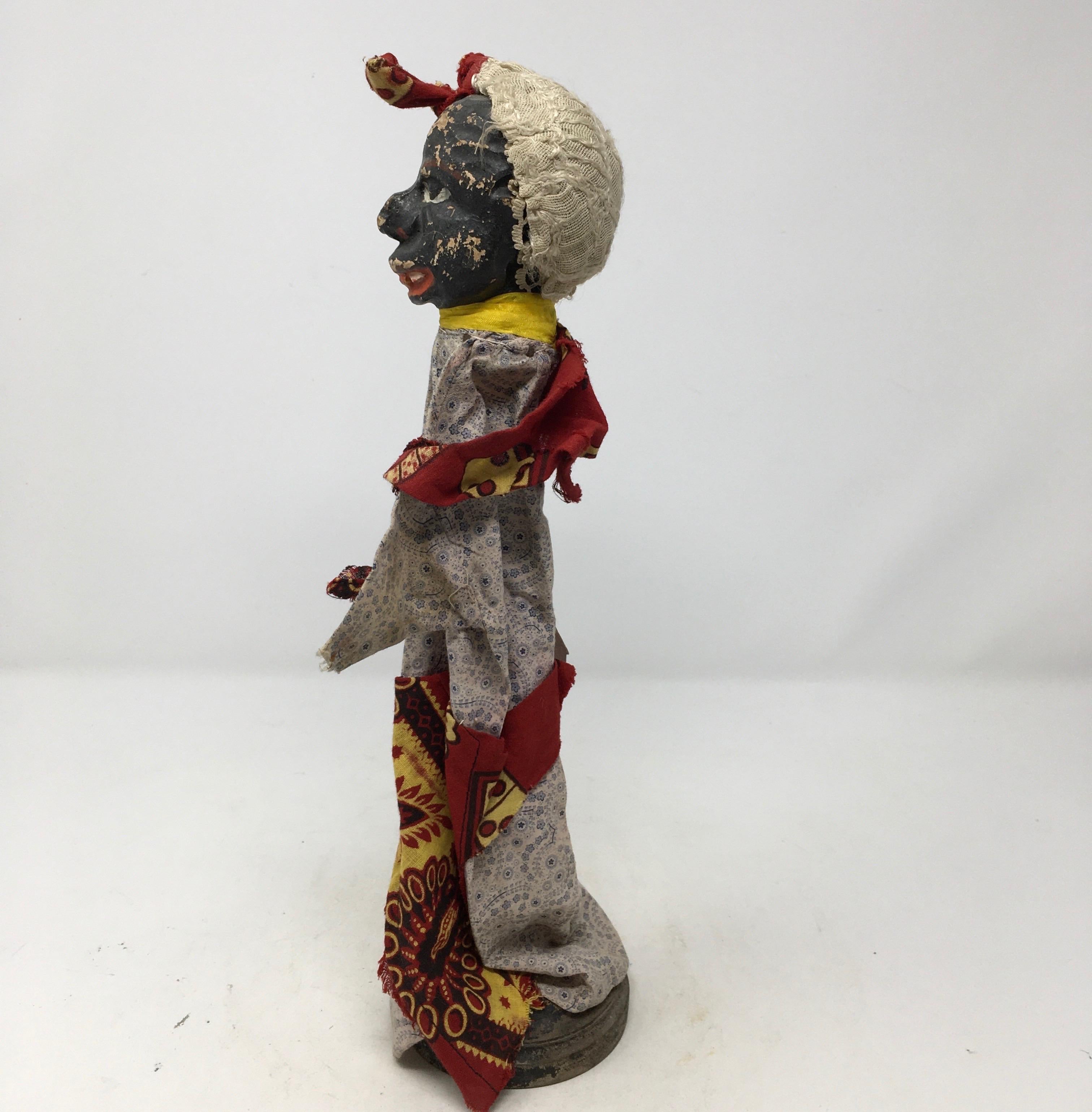 We found this colorful 19th century French marionette in Rouen France. The puppet, and its art form, have been a mainstay of French cultural life for hundreds of years and is integral to the cultural fabric in France. Puppet shows were often used to