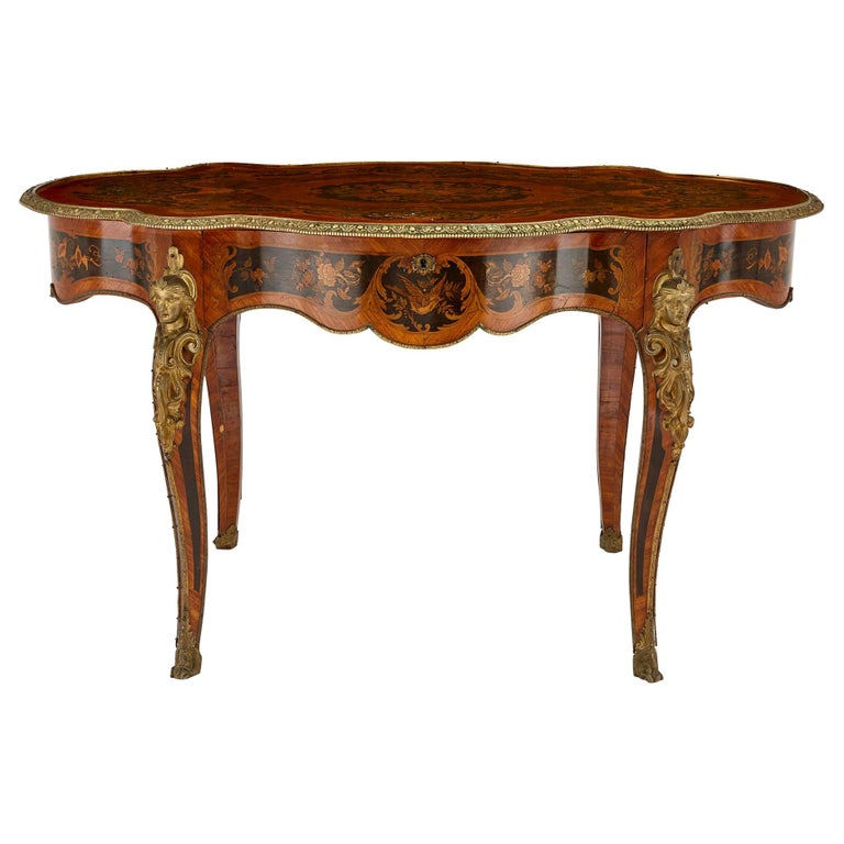 Antique French Marquetry and Gilt Bronze Centre Table For Sale at 1stDibs