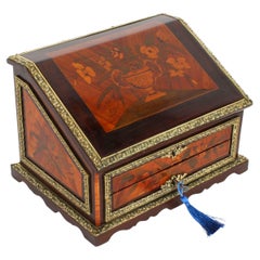 Used French Marquetry and Ormolu Stationary Casket . 19th Century