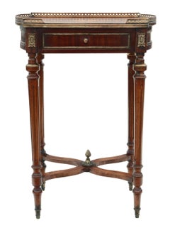 Antique French Marquetry Bedside Table Cupboard