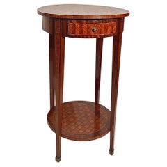Antique French Marquetry Inlay Bouillotte Table, Circa 1900.