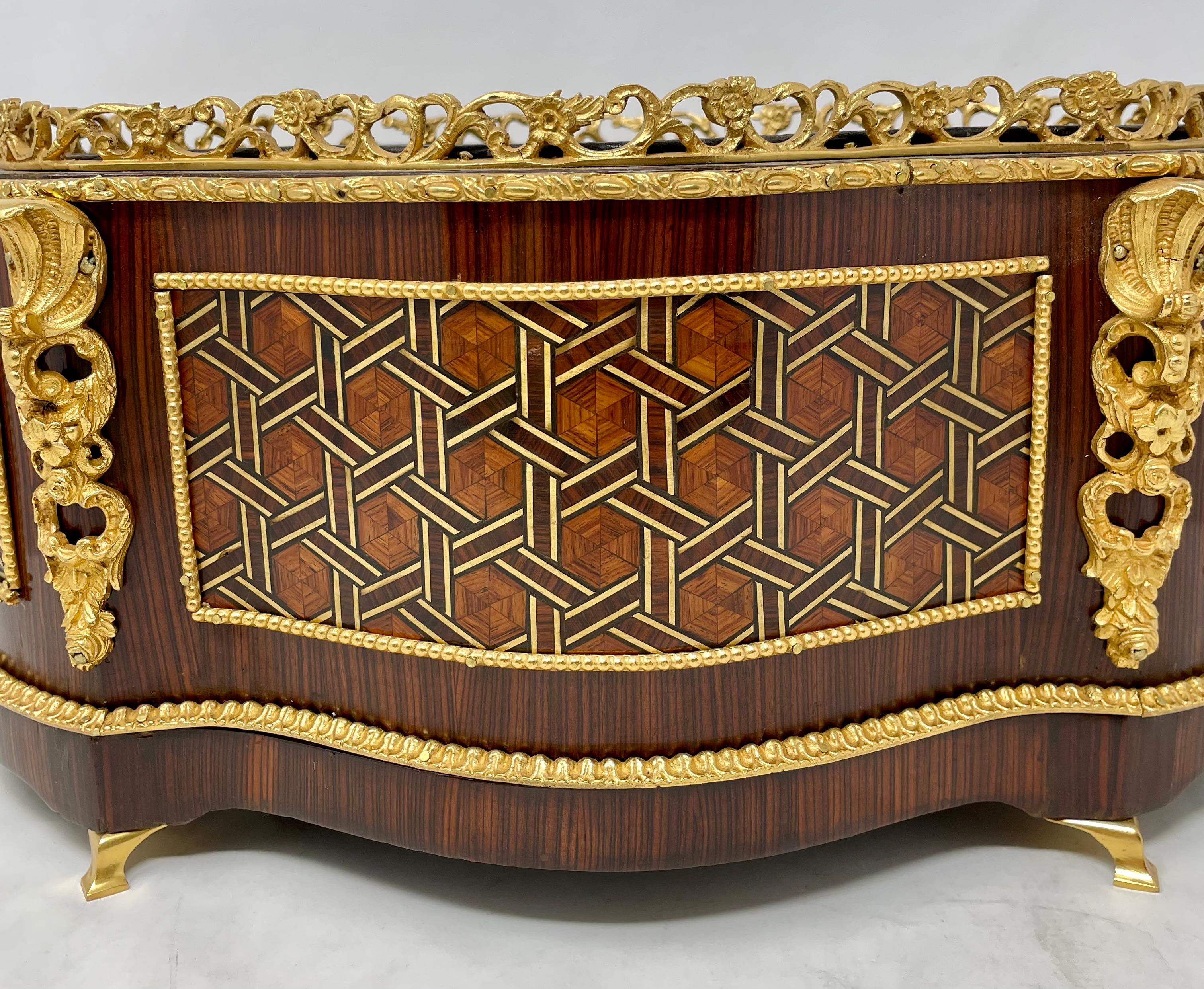 Antique French Marquetry Jardiniere with Bronze D'ore Mounts, Circa 1890. For Sale 1