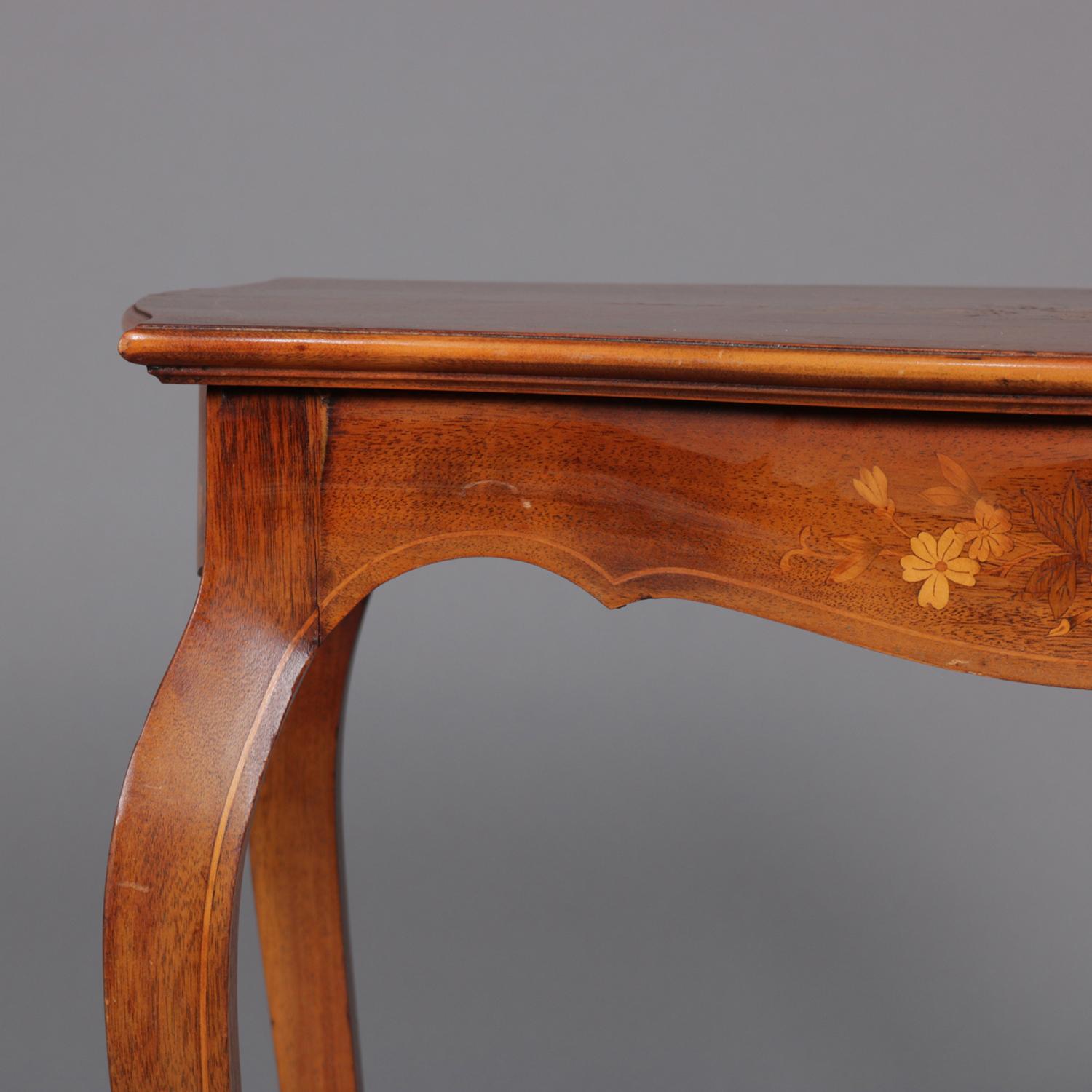 Antique French Marquetry, Mahogany with Satinwood  Inlay, Lamp Table, circa 1900 8