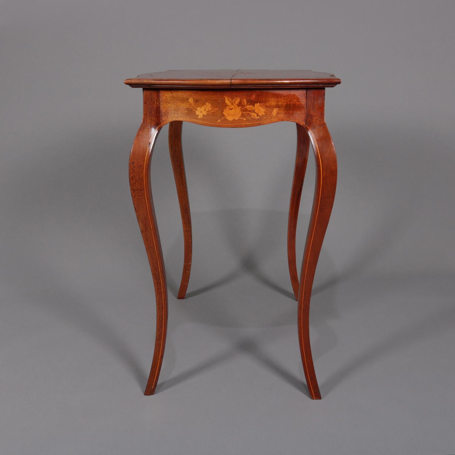 Antique French Marquetry, Mahogany with Satinwood  Inlay, Lamp Table, circa 1900 3