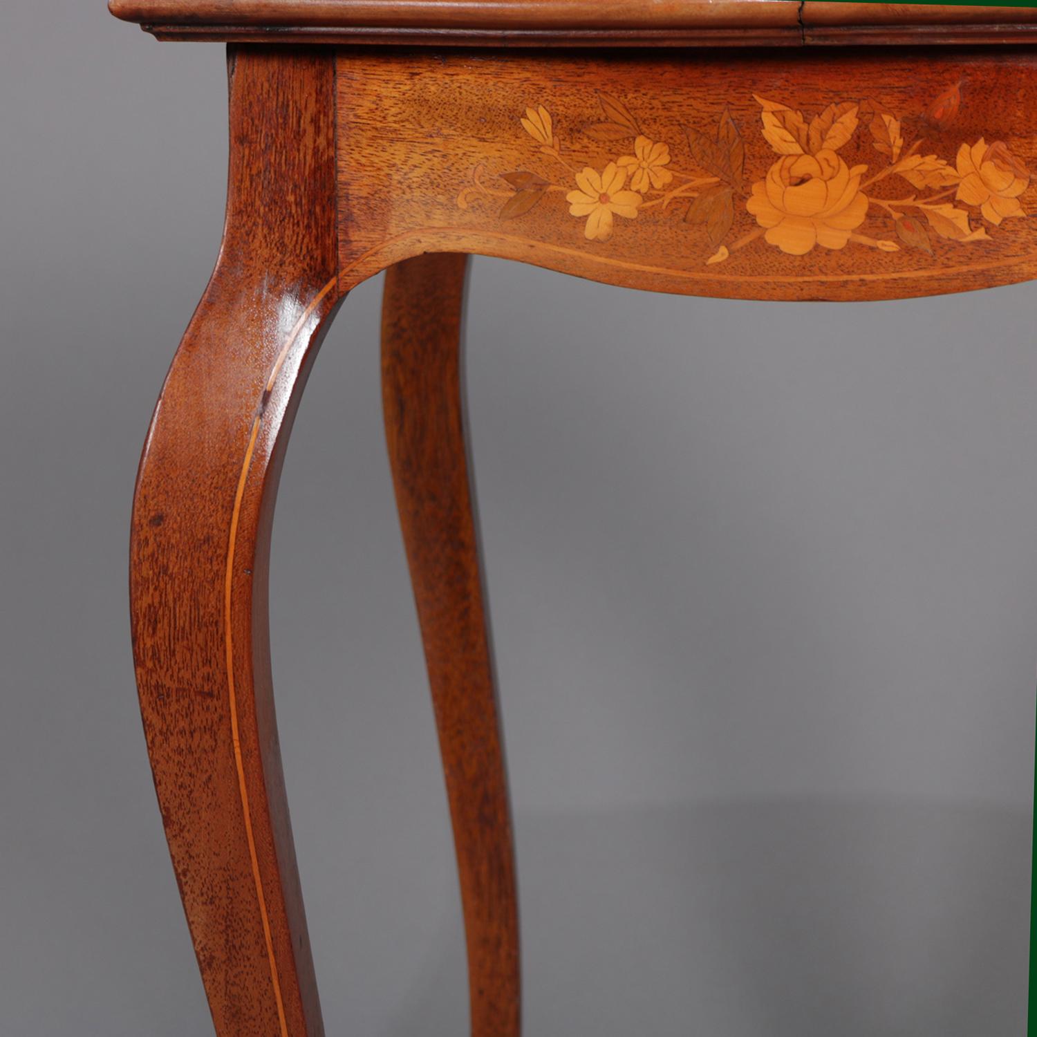 Antique French Marquetry, Mahogany with Satinwood  Inlay, Lamp Table, circa 1900 5