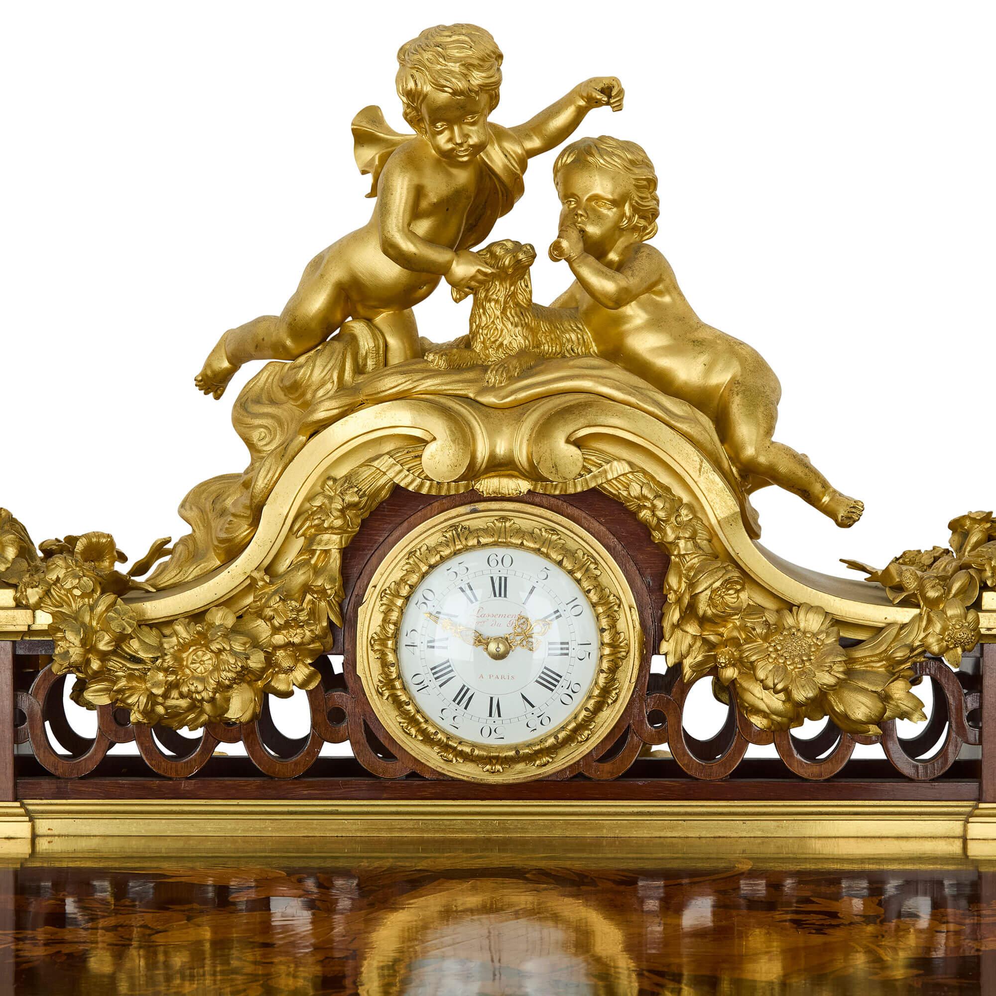 Bureau du Roi en marqueterie, bronze doré et jaspe d'époque de Beurdeley Bon état - En vente à London, GB