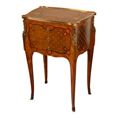 Antique French Marquetry Ormolu Side Table 3 Drawer Cabinet Commode Paul Sormani