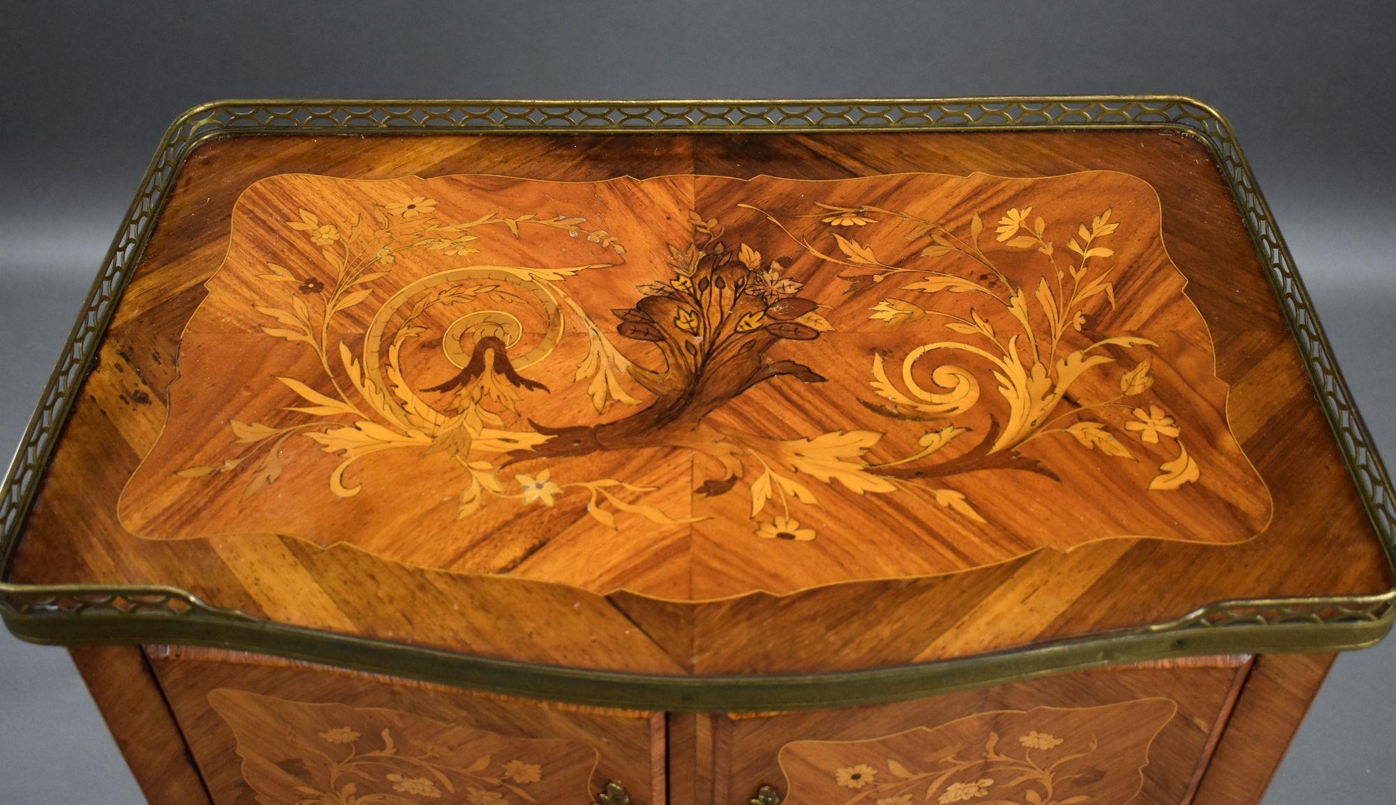 Antique French Marquetry Side Cabinet For Sale 6
