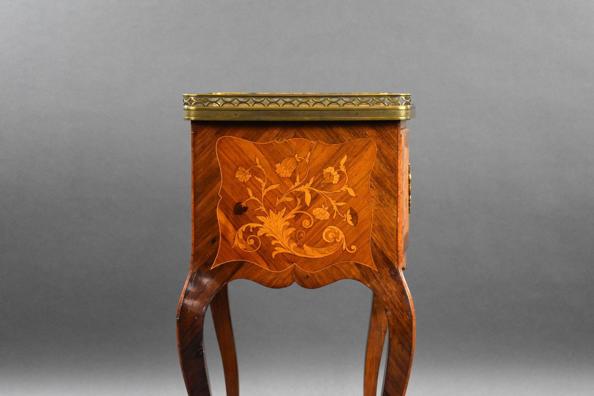 Antique French Marquetry Side Cabinet For Sale 2