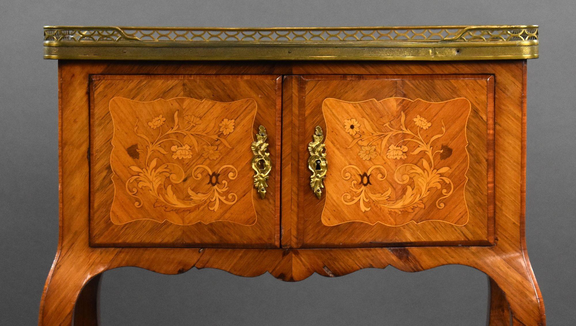 Antique French Marquetry Side Cabinet For Sale 3