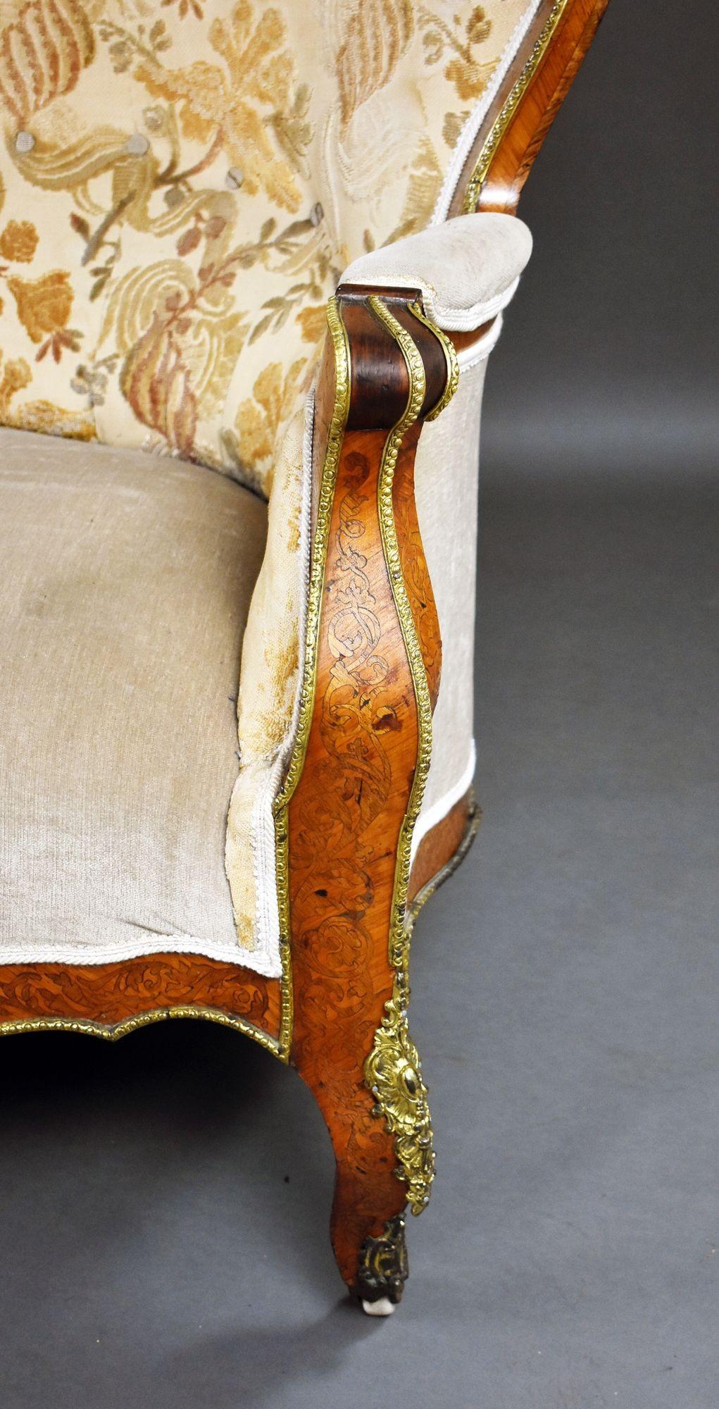 Antikes französisches Intarsien-Sofa im Angebot 6