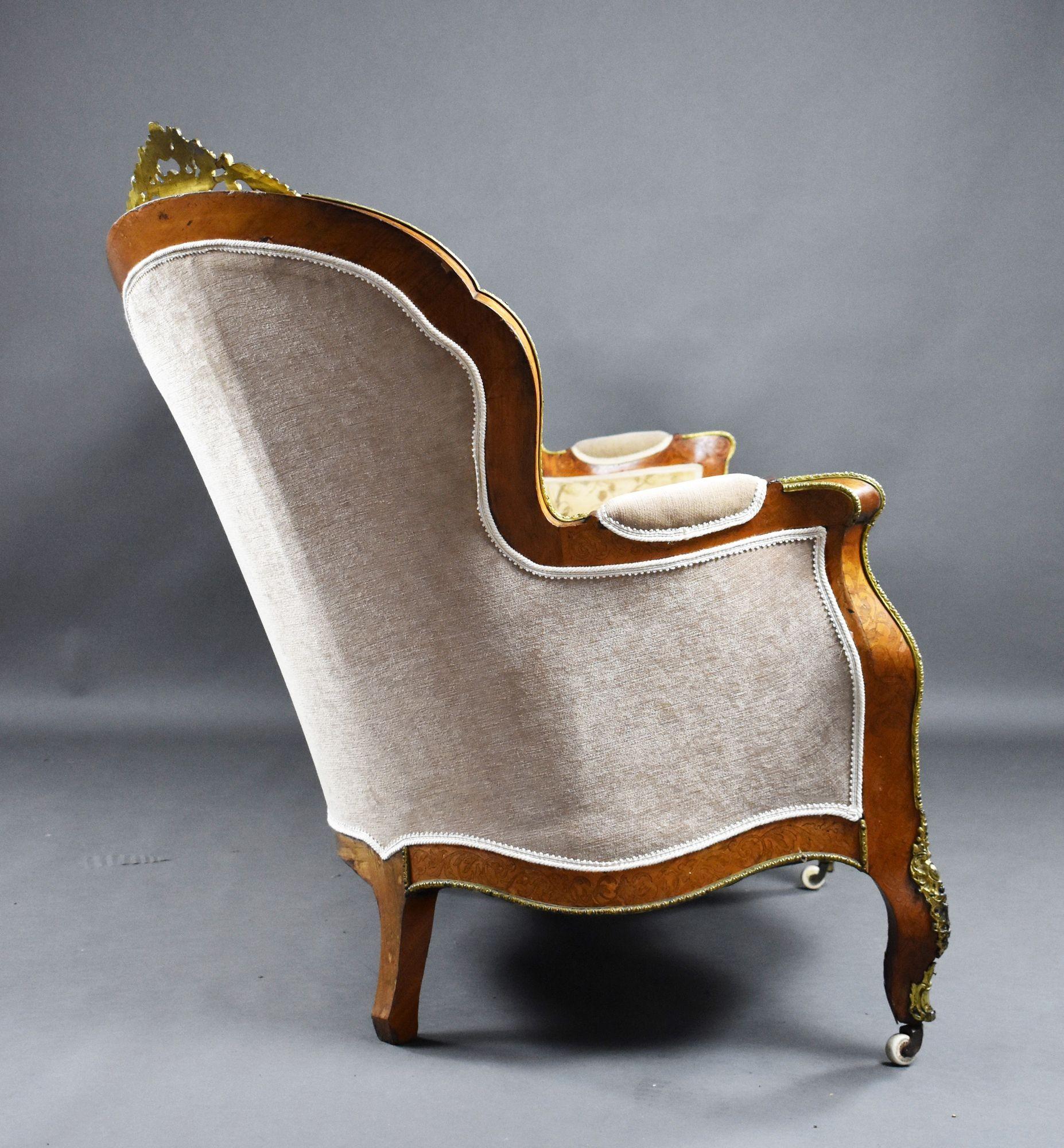 Antikes französisches Intarsien-Sofa (Französisch) im Angebot