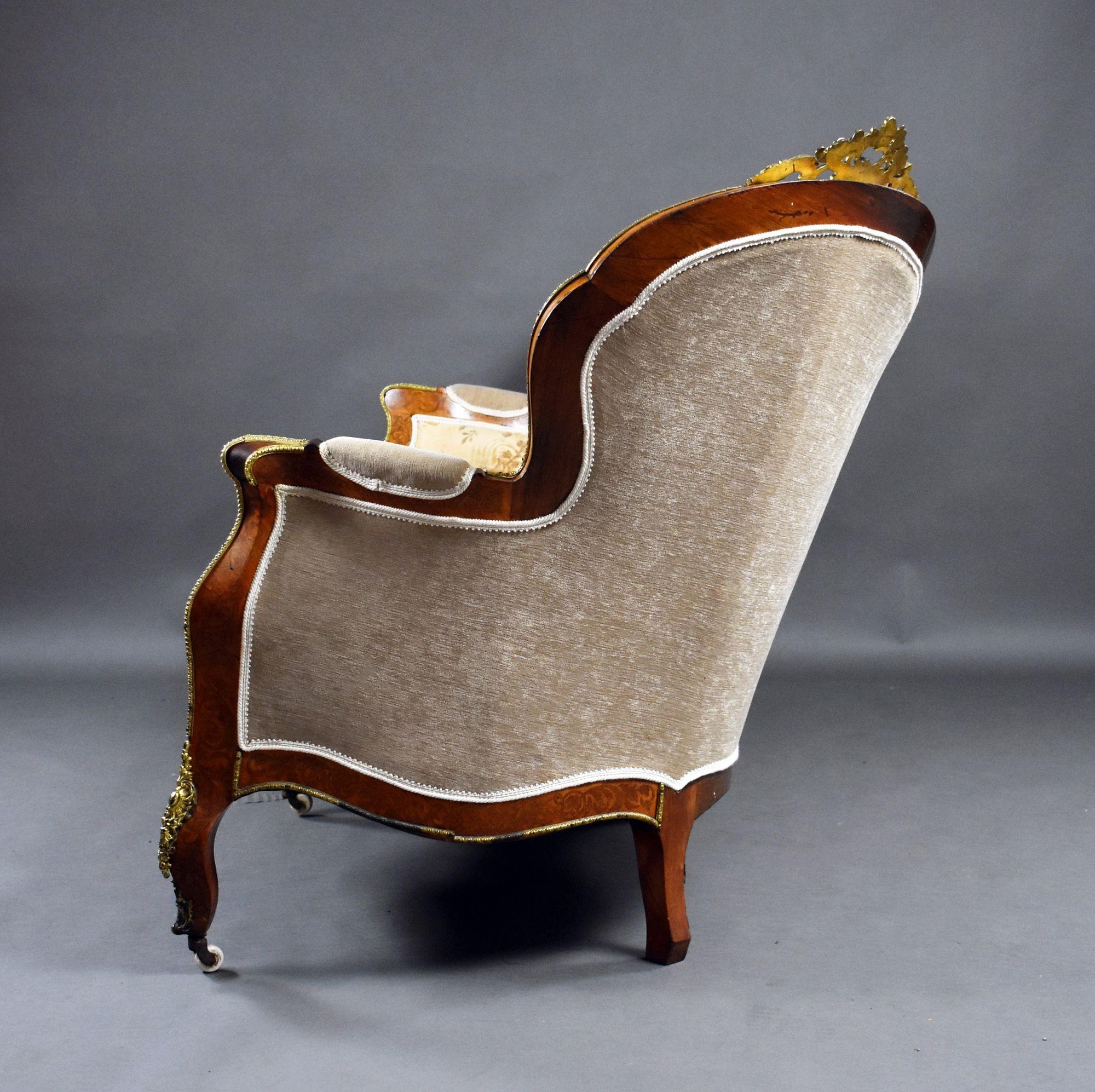 Antikes französisches Intarsien-Sofa (19. Jahrhundert) im Angebot