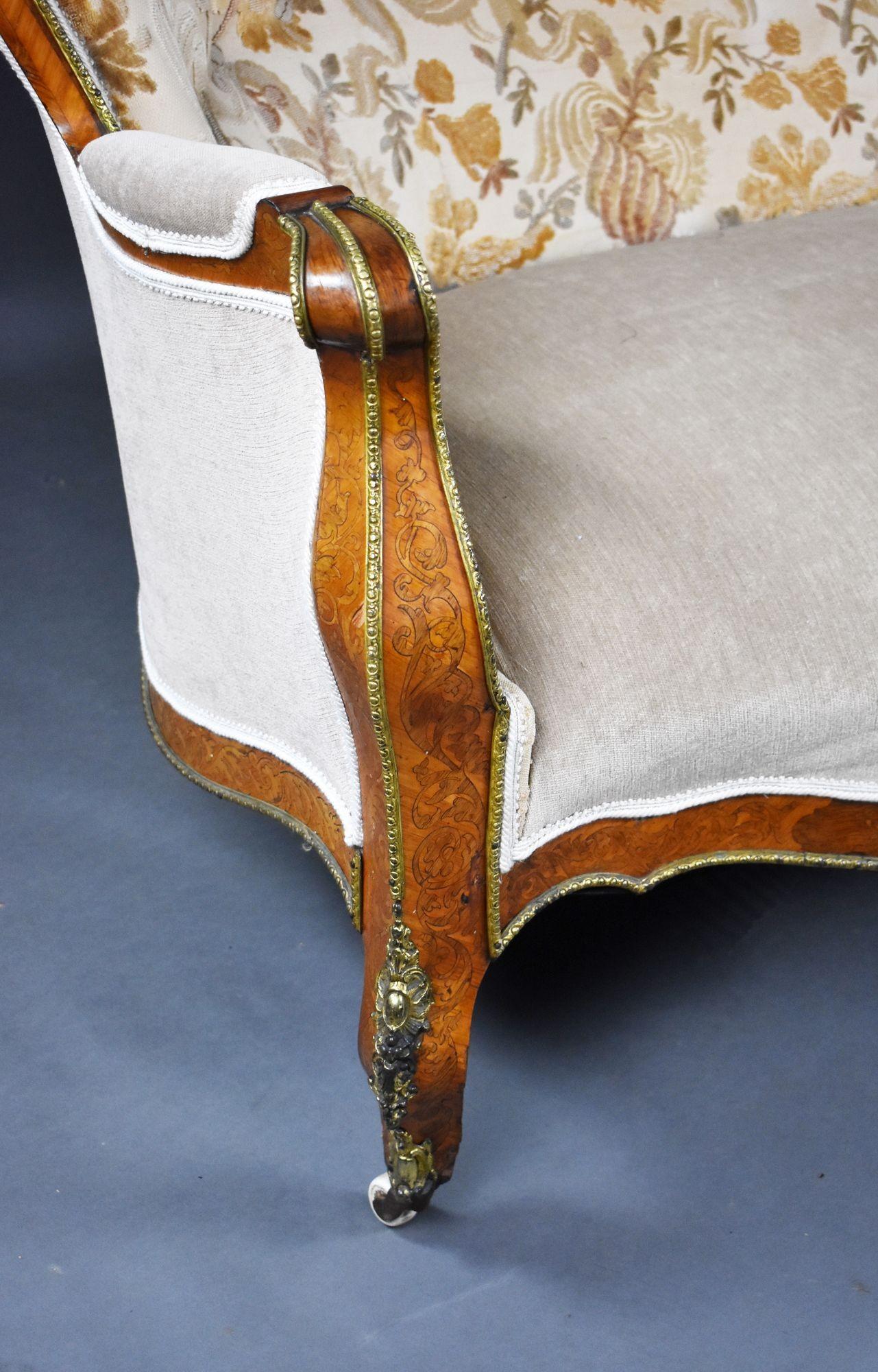 Antikes französisches Intarsien-Sofa im Angebot 3
