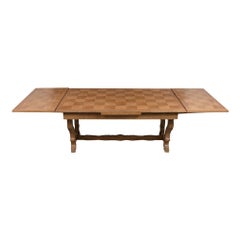 Antique French Marquetry Trestle Dining Table