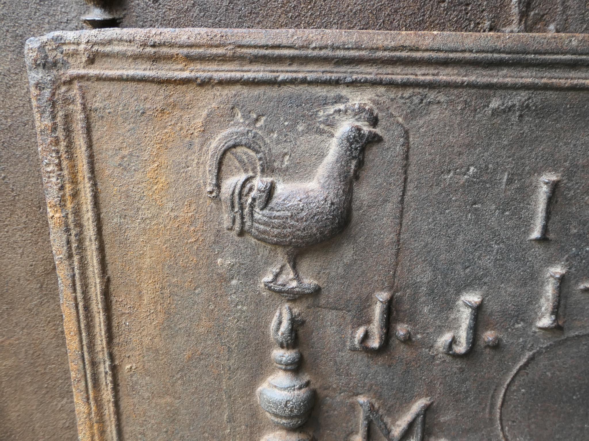 Antique French 'Marriage' Fireback / Backsplash, XIX secolo in vendita 1