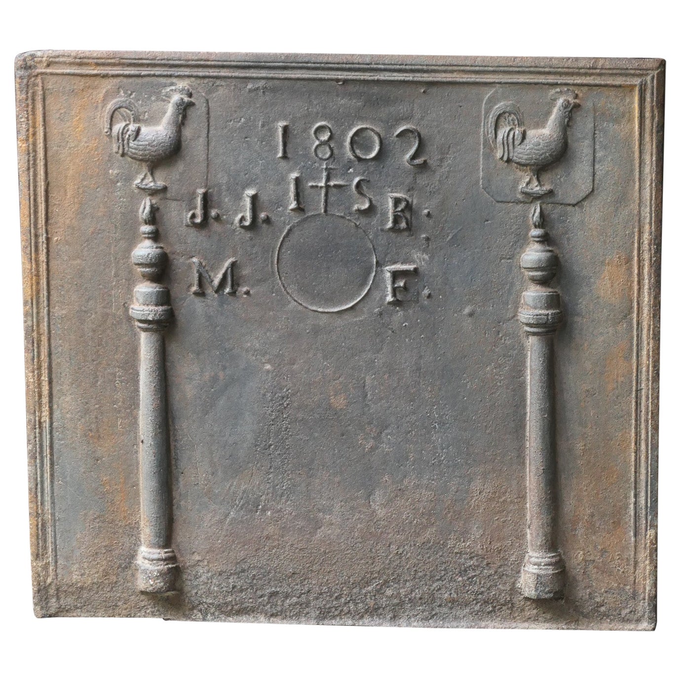 Antique French 'Marriage' Fireback / Backsplash, XIX secolo