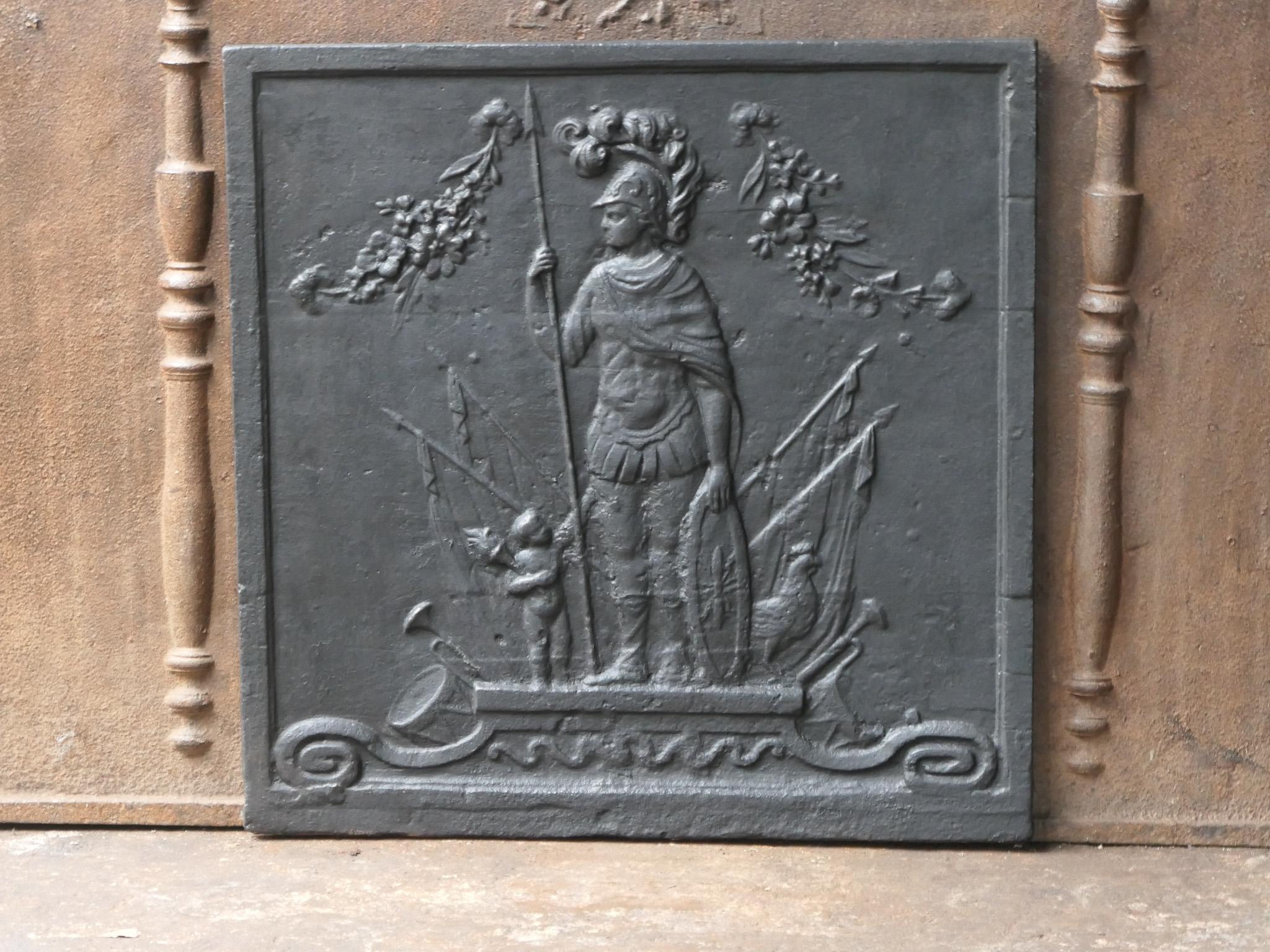 Antique French 'Mars' Fireback / Backsplash, 19th Century In Good Condition For Sale In Soest, NL