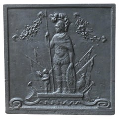 Plaque de cheminée / dosseret 'Marli' français ancien, 19ème siècle