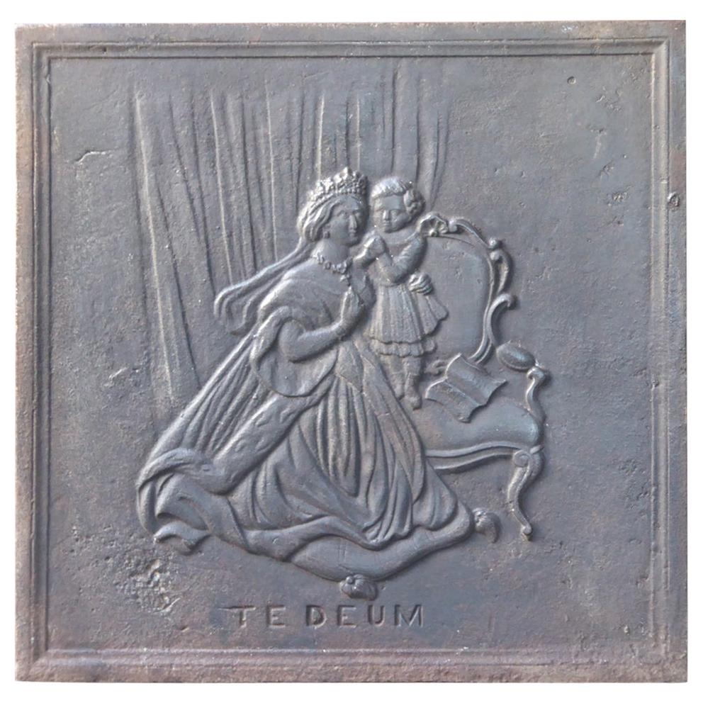 Plaque de cheminée française ancienne Mary of Kevelaer, 19ème siècle en vente
