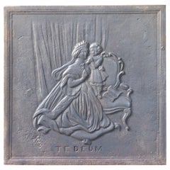 Plaque de cheminée française ancienne Mary of Kevelaer, 19ème siècle