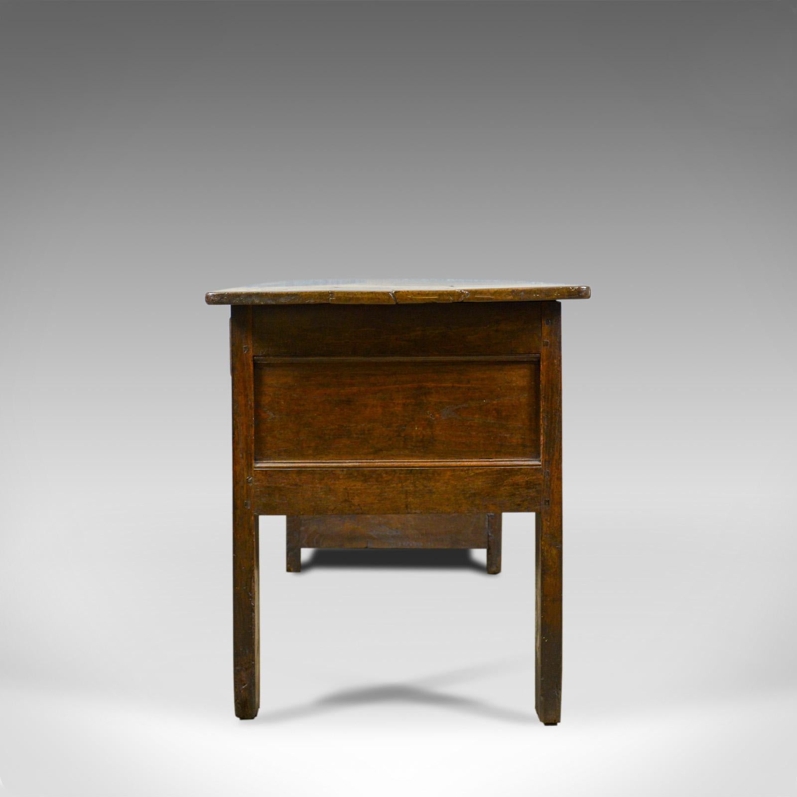 French Provincial Antique French Mayoral Clerk's Desk, Oak, Elm, Mid-19th Century, circa 1850
