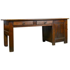 Antique French Mayoral Clerk's Desk, Oak, Elm, Mid-19th Century, circa 1850