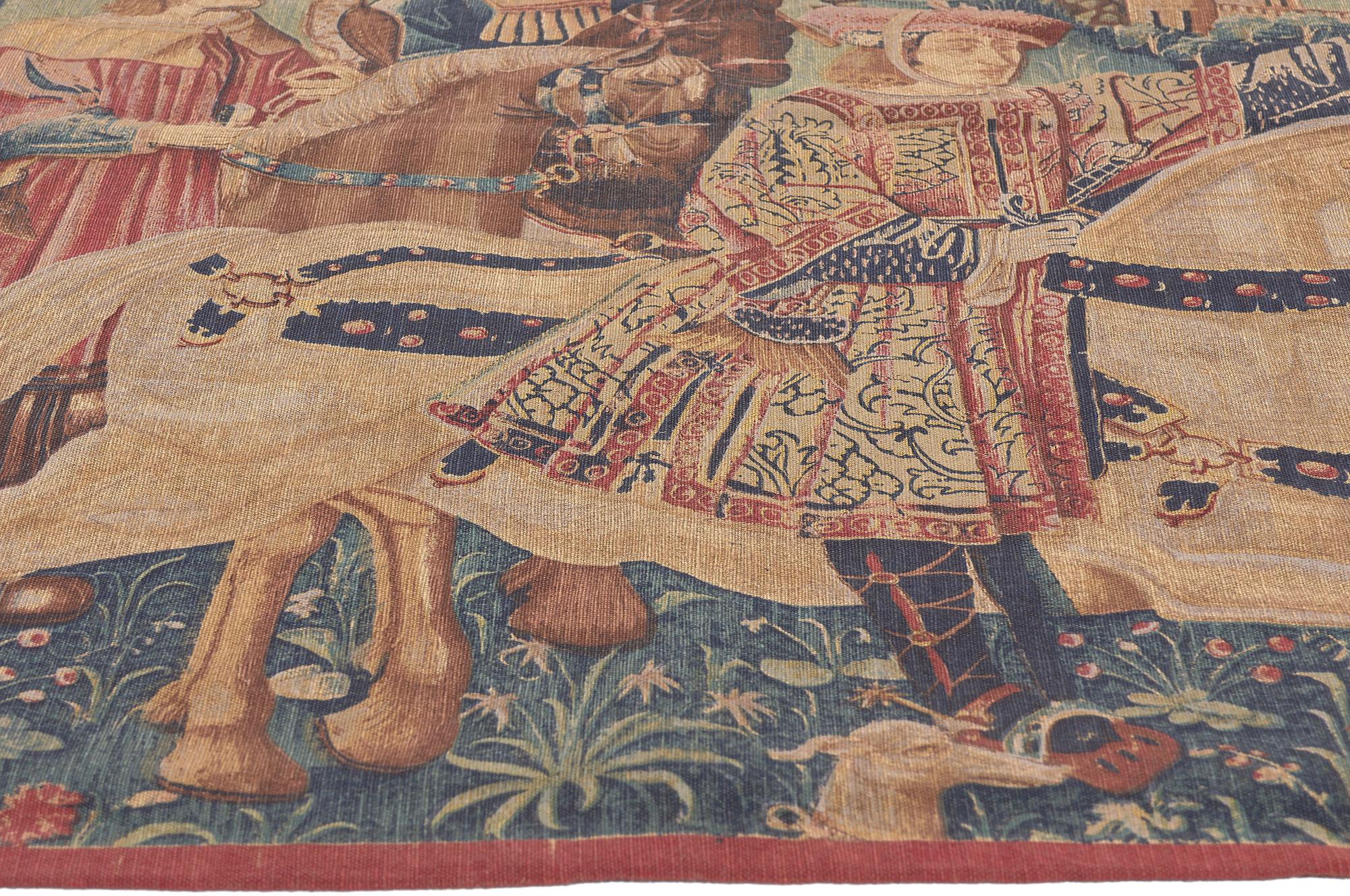Hand-Woven French Medieval Hunting Tapestry, Les Editions d'Art de Rambouillet For Sale
