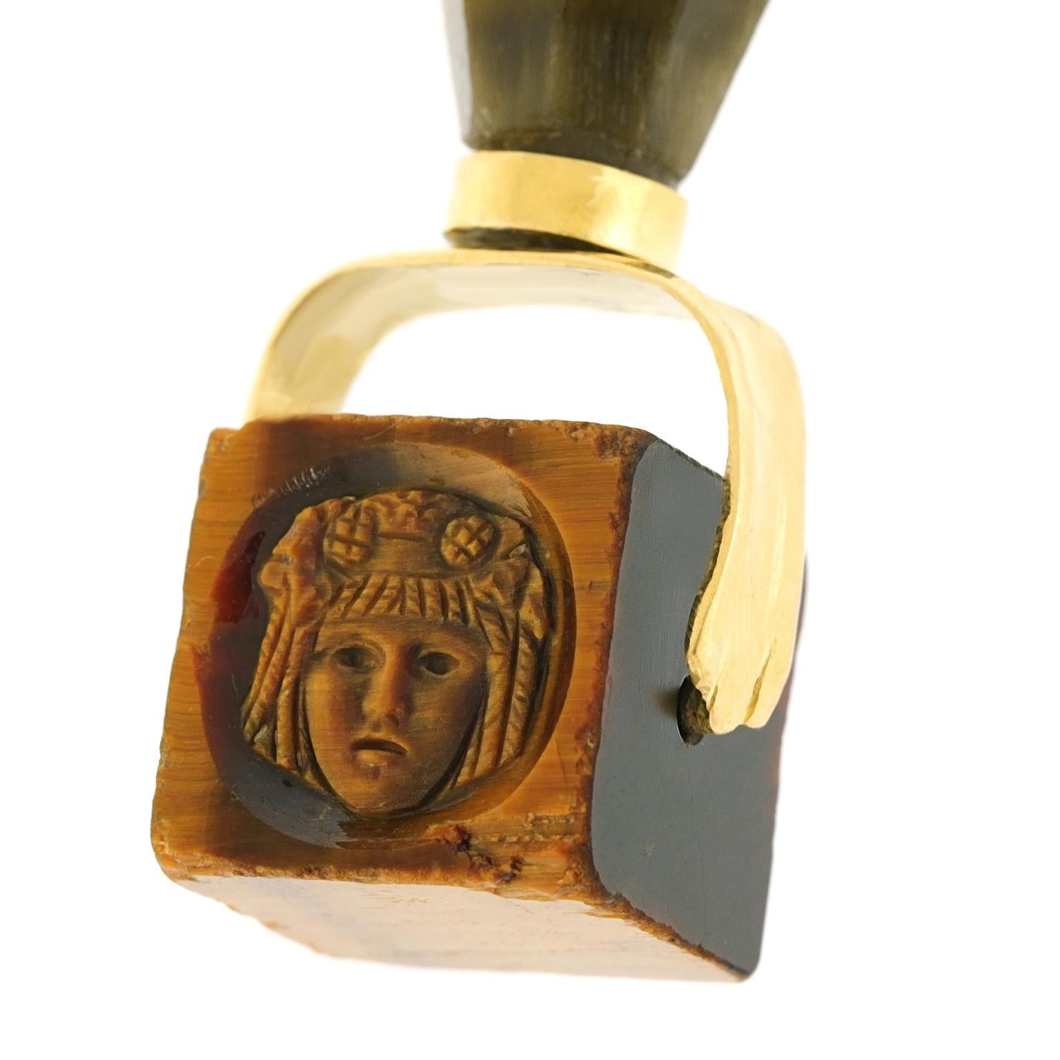 Victorian Antique French Medusa's Head Seal Fob / Pendant For Sale