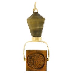 Antique French Medusa's Head Seal Fob / Pendant