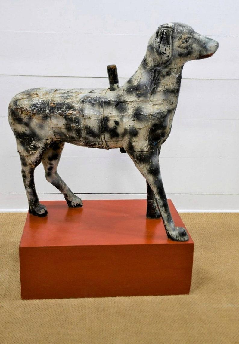 Folk Art Antique French Menagerie Carousel Dog