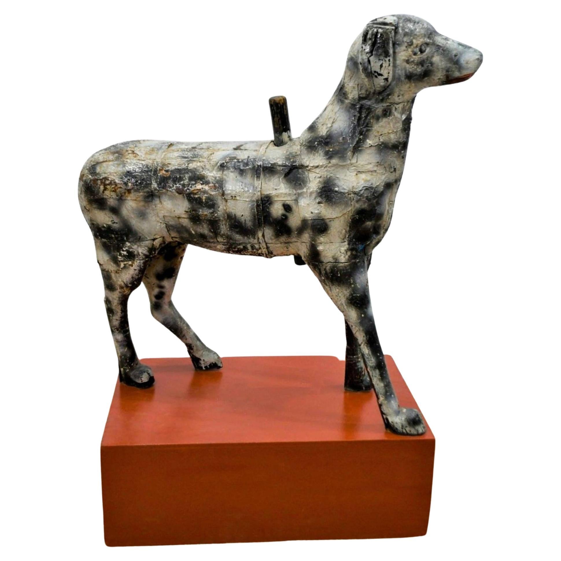 Antique French Menagerie Carousel Dog