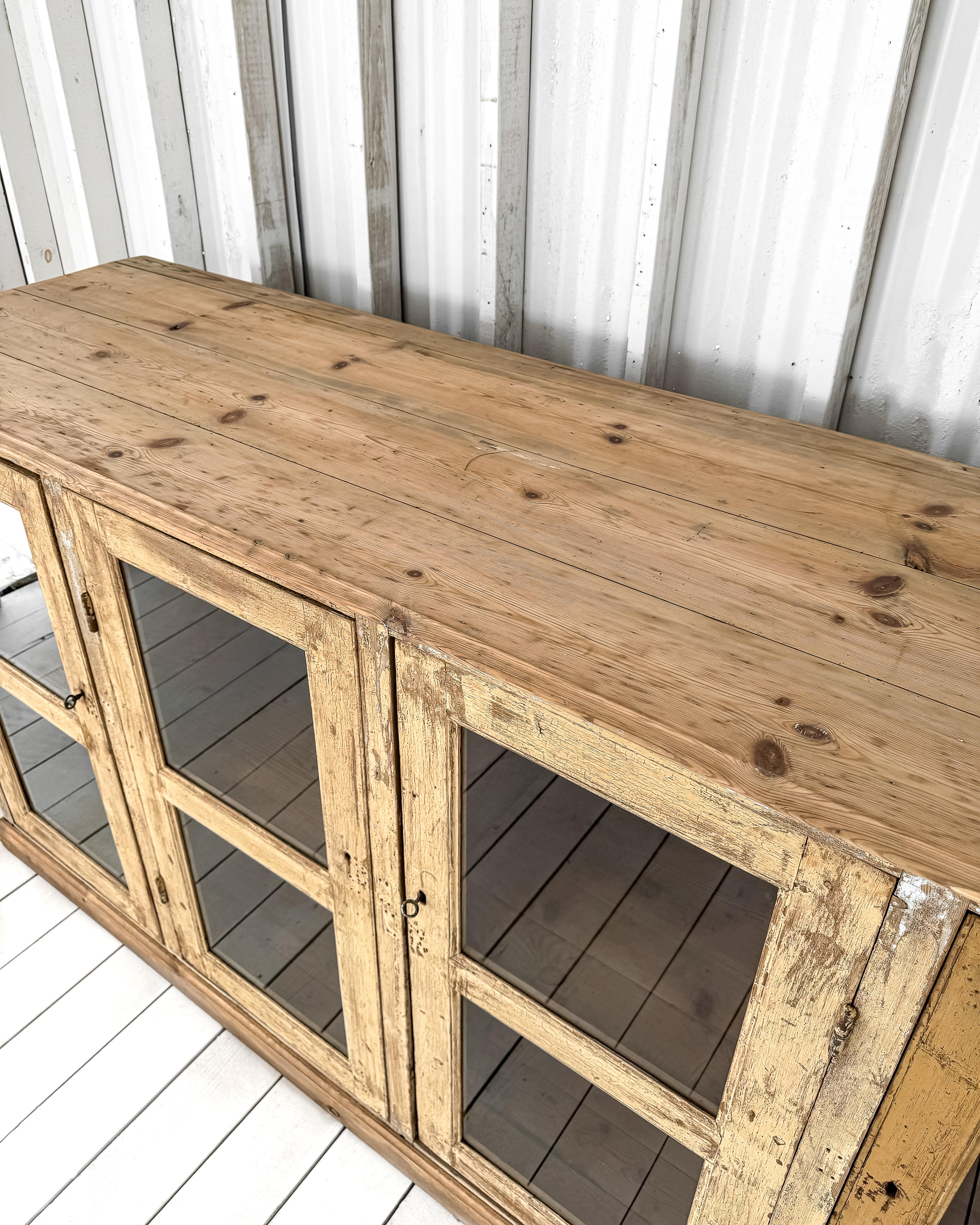 Antique French Mercantile Showcase with 4 Doors 6